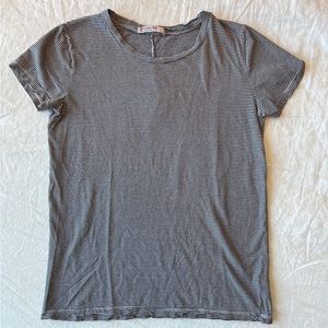 Stateside Blue & Pale Pink Striped Short Sleeve Tee - Small - GUC